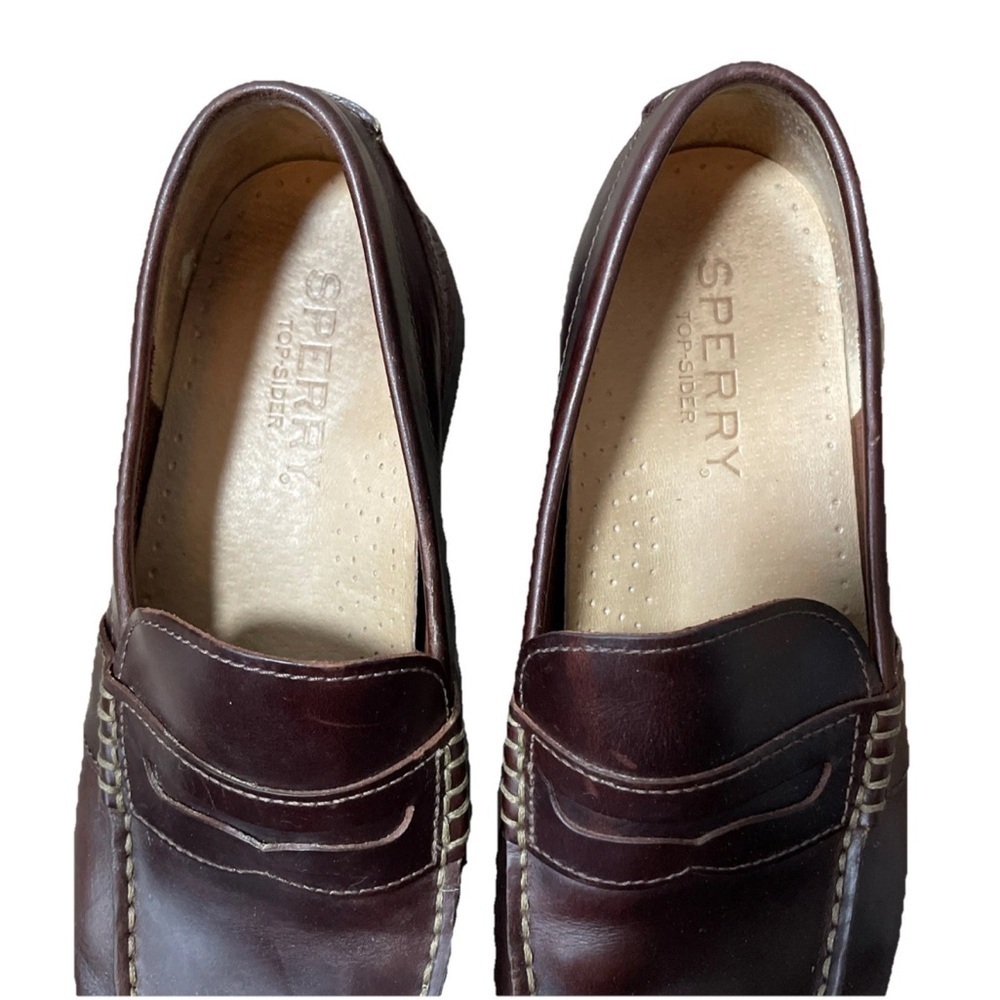 Sperry Top Sider STS17816 Men’s Size 10 Penny Loafers Dark Brown Leather Slip On - Picture 7 of 10